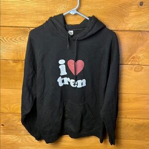 I ❤️ Tren Mens Womens Funny Workout Quote Bodybuilder Pullover Hoodie Lg Muscle‎